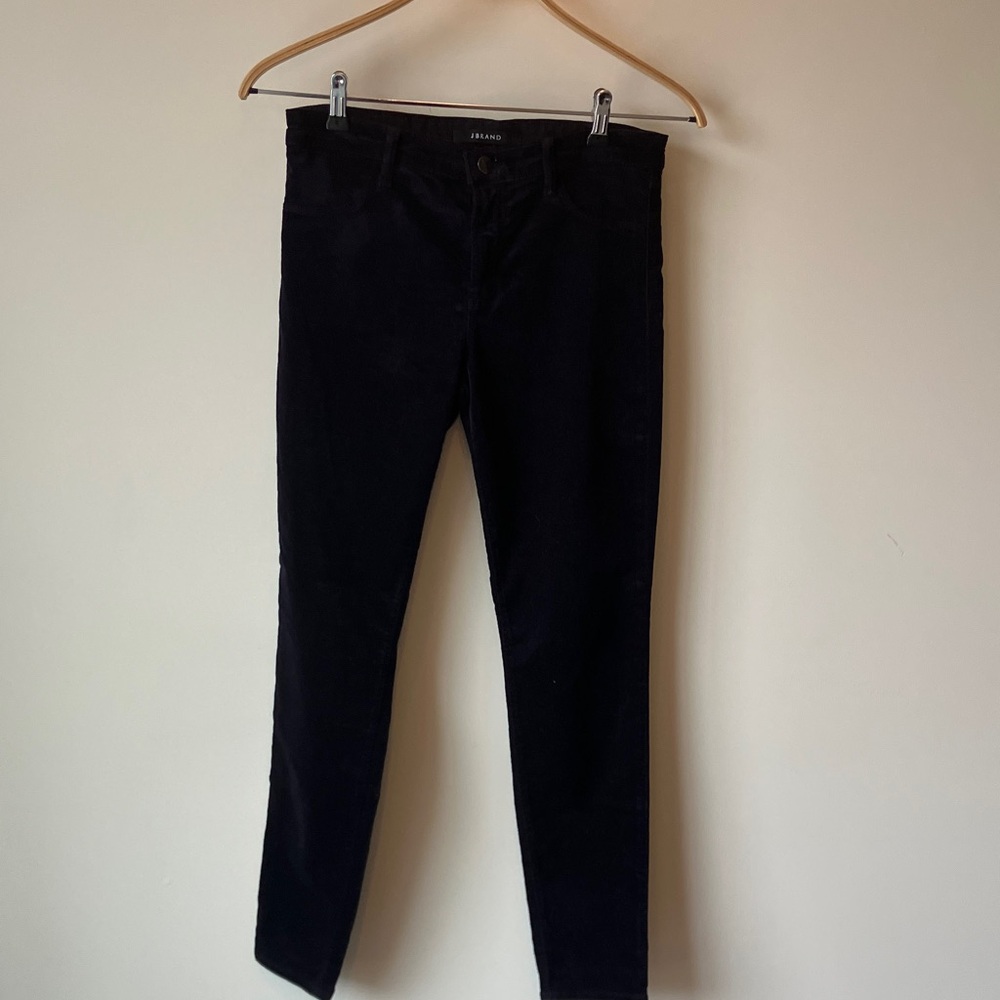 J BRAND Velvet Skinny Mid-Rise Jeans in Deep Blue/Black Hue, Women’s Size 30